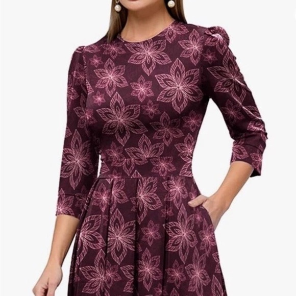 Simple Flavor Floral Patterned Dress in Purple size Large - Picture 1 of 3
